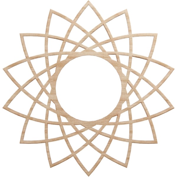 Ekena Millwork Eleanor Wood Fretwork Pierced Ceiling Medallion, Alder, 20"OD x 7 3/4"ID x 1/4"T CMWP20X20X0250EAAL - main